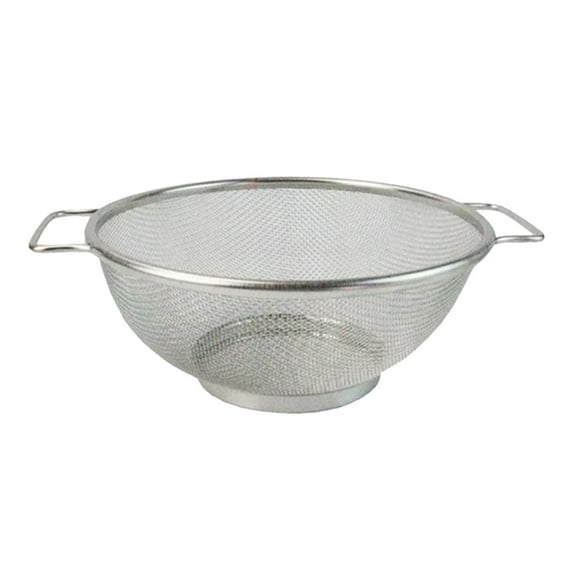 Steel Colander Mesh Strainer Double Handles Multiple Filter Holes Durable for Straining Draining Spaghetti Noodles Rice Fruits Kitchen Restaurant