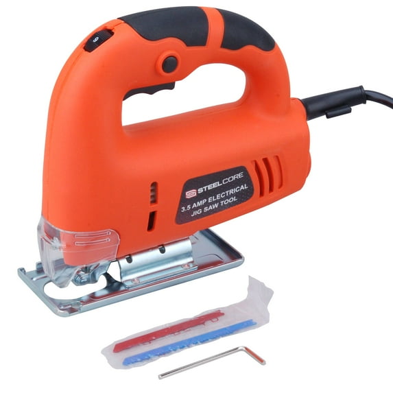 Steel Core 3.5A Corded Electric Jig Saw Tool with Variable Speed