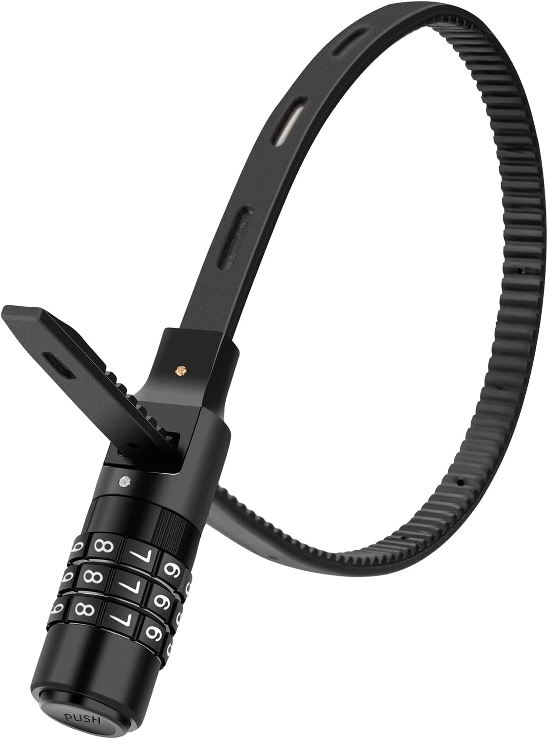 Steel Core Security Zip Tie Lock Multi-Use, 3-Digit Combination Resettable Cable Lock for Bike Helmet, Stroller, Refrigerator, Liquor Cabinet, & Outdoor Gear - Weather-Resistant