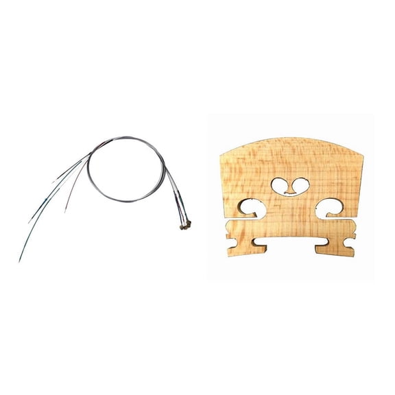 Steel Core Violin Strings for Full Size 4/4 with Full Size 4/4 Violin Bridge