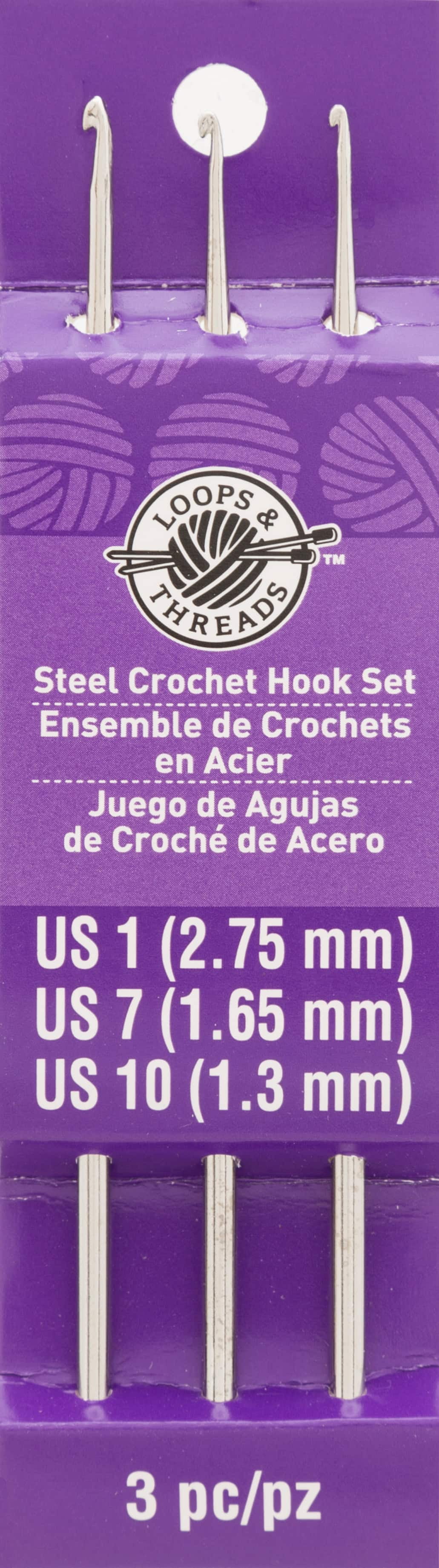 Steel Crochet Hook Set by Loops & Threads®, 1/7/10