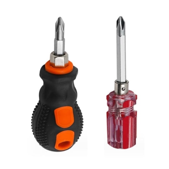 Steel Cross Head Screwdriver Set - Magnetic Dual Purpose Repair Tool for Home Use, 2-Pack with and Turnip Head Styles, 55# Steel Construction