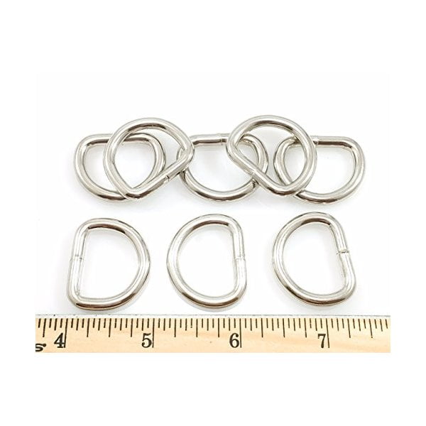 Steel DEE Rings 3/4" Id Nickel Silver Finish 40 Pcs