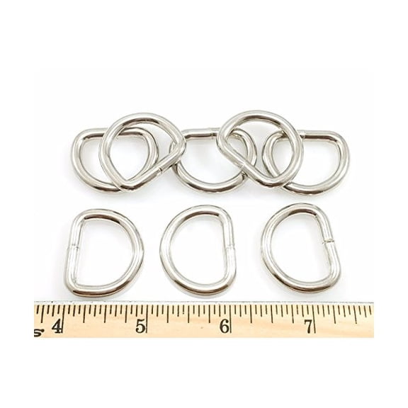Steel DEE Rings 3/4" Id Nickel Silver Finish 40 Pcs