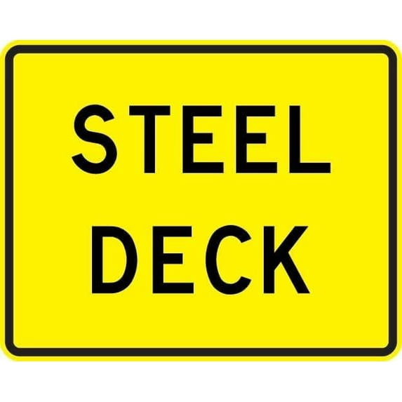 Steel Deck Sign Traffic Warning Signs Metal Sign Tin Sign 12x16 Inch - Caution Safety Warning Security Signs Indoor & Outdoor Signs for Home, Office, Work
