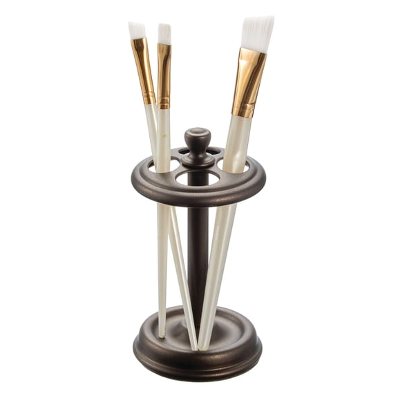 Steel Divided Toothbrush Holder Stand, – Four Divided Compartments, 3.25” x 3.25” x 5.75”, Brushed Nickel & Polished Chrome