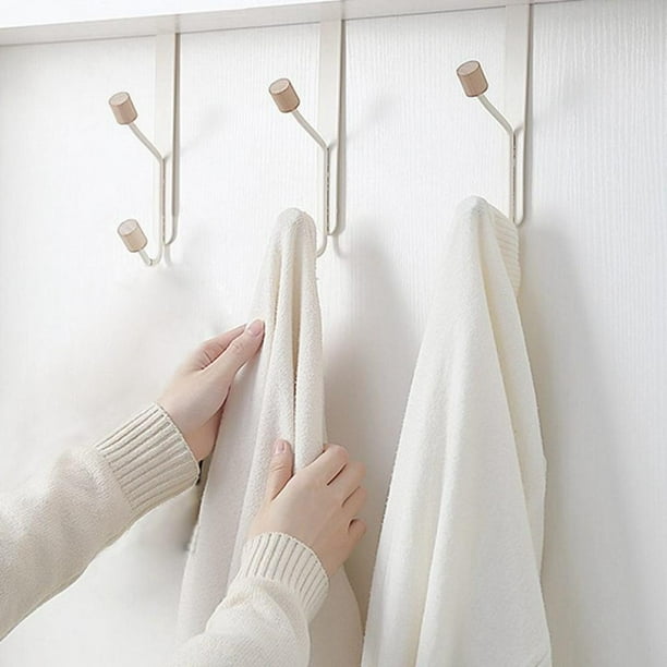 Steel Door Coat Hanger Dual Hanging Chrome Clothes Rack Strong Hook