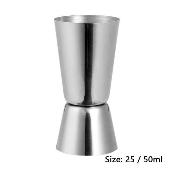 Steel Double Single Shot Measure Spirit Bar Cocktail Drink Cup A4M6