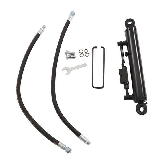 Steel Double-acting Hydraulic Cylinder Hydraulic Top Link Cat. 2-2 with Locking Block 19 11/16- 28 with 2 Hoses Fit for Tractors Excavators and Class 1 and 2 Equipment