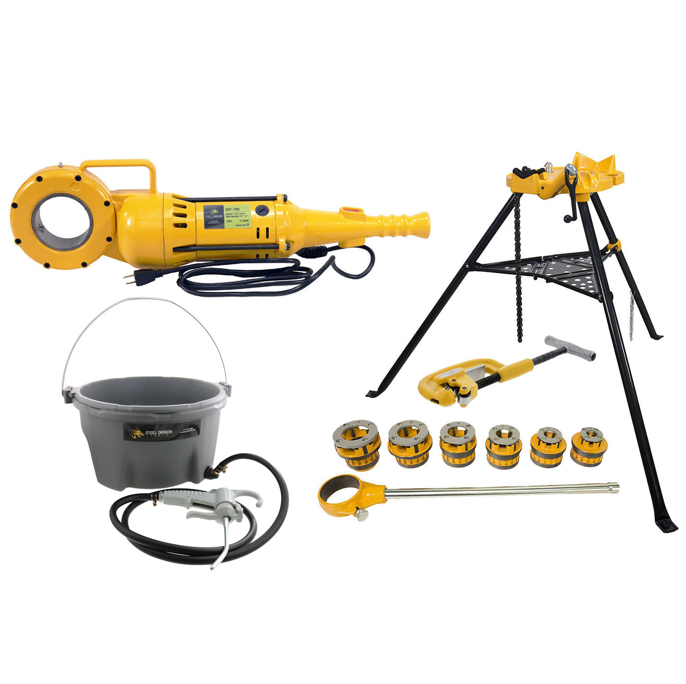 Steel Dragon Tools® 700 Pipe Threader 41935 with 12R 460 Vise Cutter