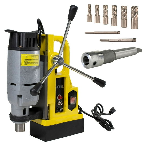 Steel Dragon Tools MD25 Magnetic Drill Press and 7pc 1" Small Size Cutter Kit