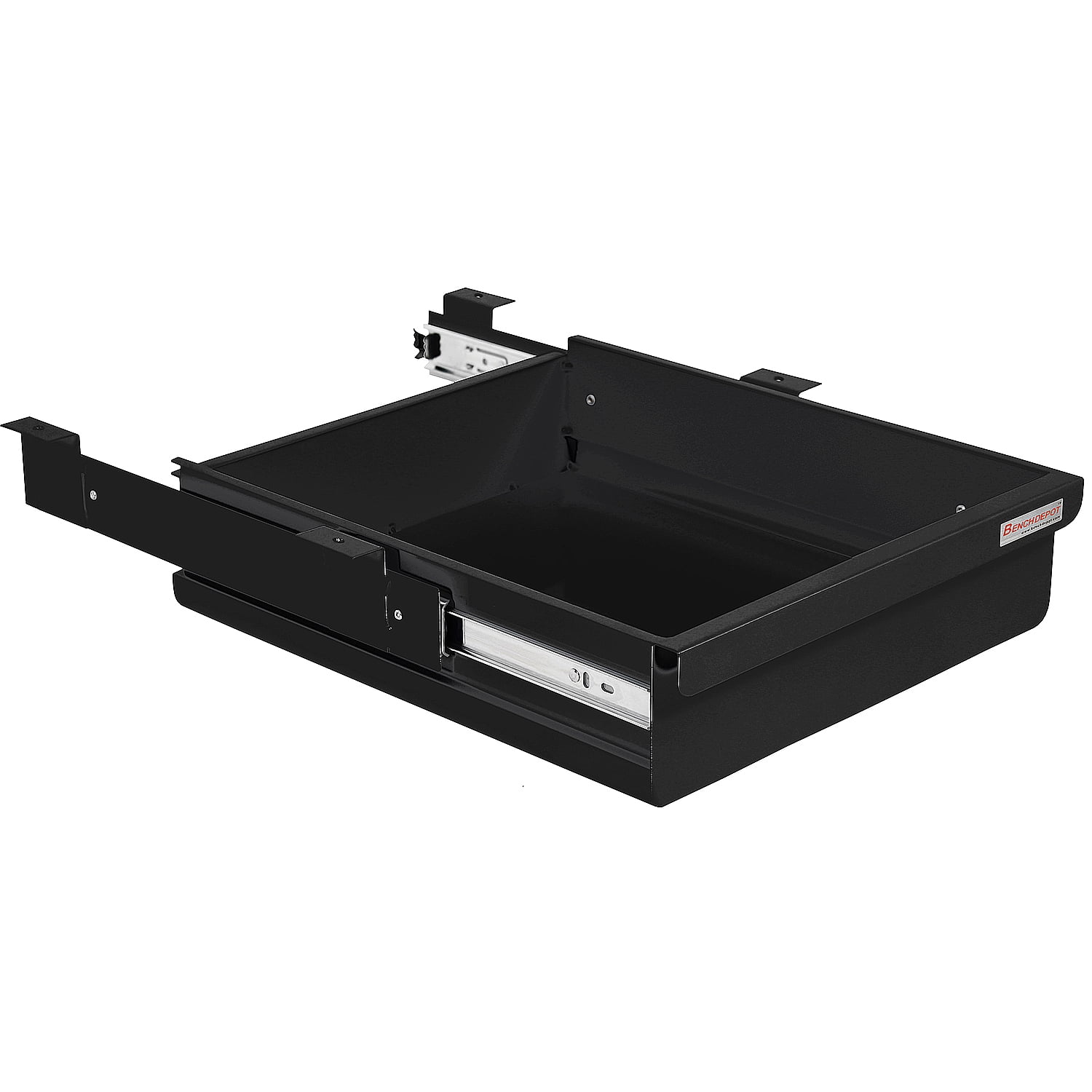 Steel Drawer 4" High with Full Ball Bearing Suspension - 2"High x 14.5" Wide x 17" Length - Black