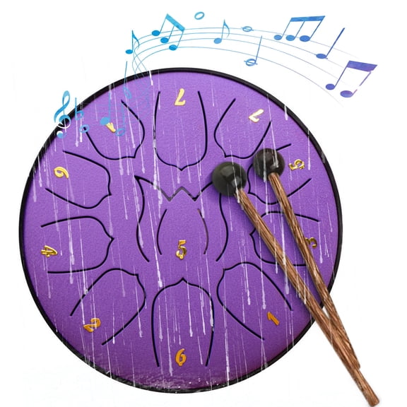 Steel Drum 6 Inch 11 Note, Tongue Drum D Major Hand Chakra Drum for Entertainment Musical Education Zen Meditation Yoga, Gift for Families