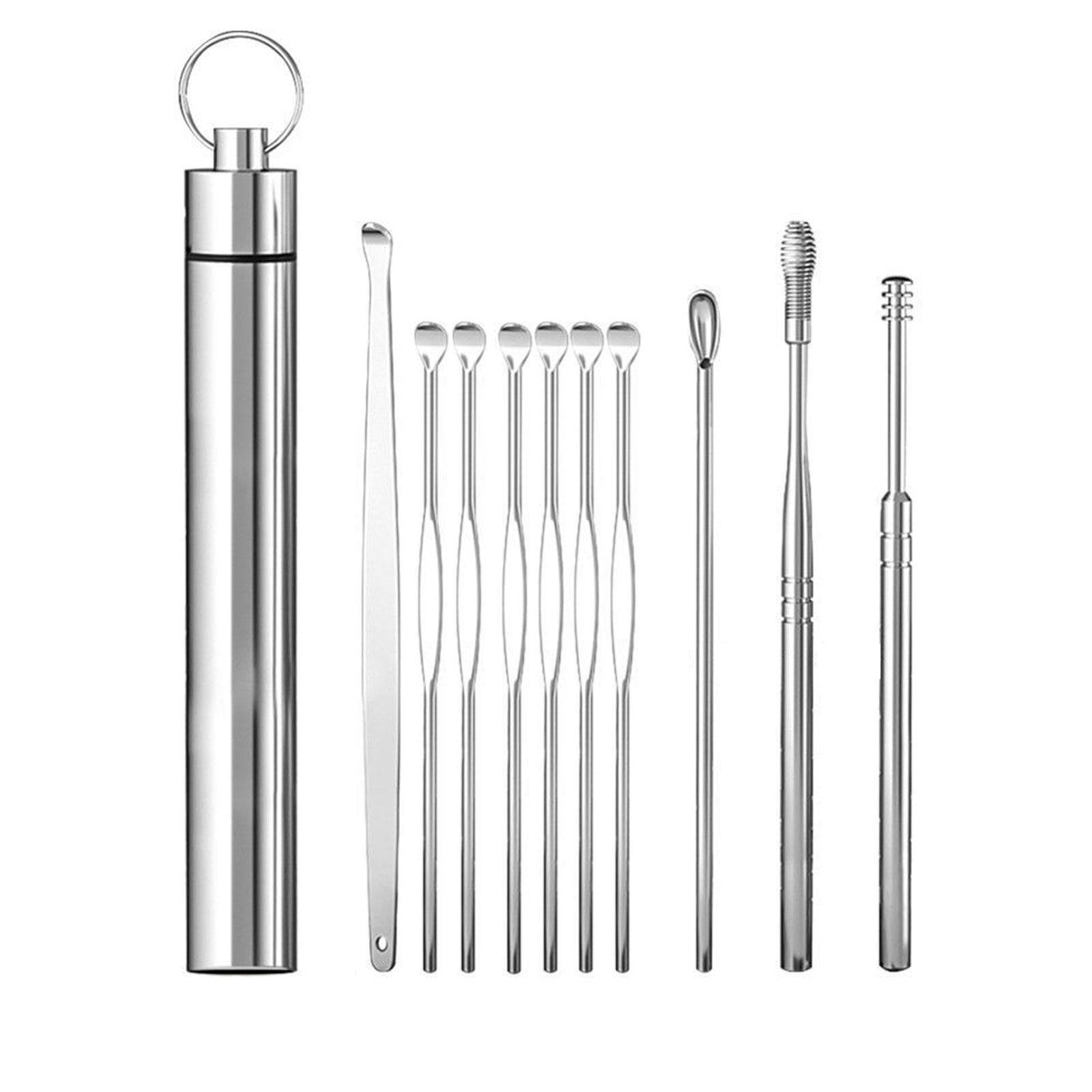 Steel Ear Wax Pickers Earpick Wax Remover Curette Cleaner Tool 4R3E ...
