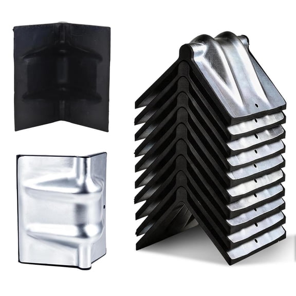 Steel Edge Protector 10 Pieces, Corner Guards with Rubber for Flatbed Trailers and Trucks, Heavy Duty V Board Protectors for Cargo Shipping and Load Securing