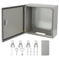 thumbnail image 1 of Steel Electrical Box, 16x16x8" Electrical Enclosure Box with Lock & Mounting Plate, Outdoor Junction Box IP66 Waterproof & Dustproof, 1 of 6