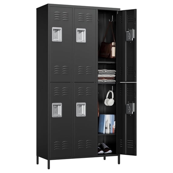 Storage For Large Metals Steel Employee Lockers with Shelf and Leg, 6 Door Metal Storage Cabinet ...