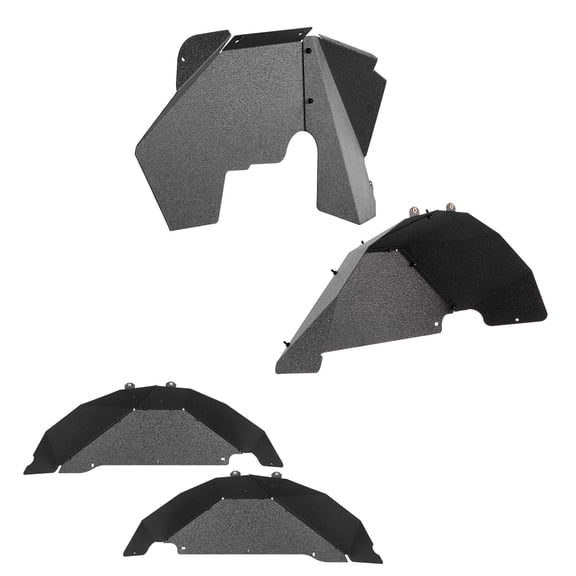 Steel Fender Flares for Jeep JK/JKU 2007-2018, Front&Rear Bolt-On Wheel Well Covers - Black Mud Guards