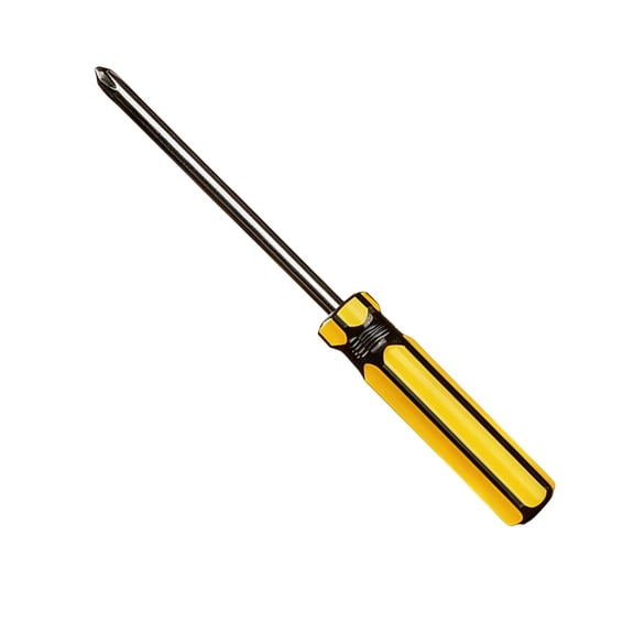 Steel Flathead Screwdriver, PVC Handle Metric Single Use Driver, 7-Inch & 3.31-Inch Slotted Screwdriver Set for Household Tool Drawer, Easy Grip Black and Yellow Handles