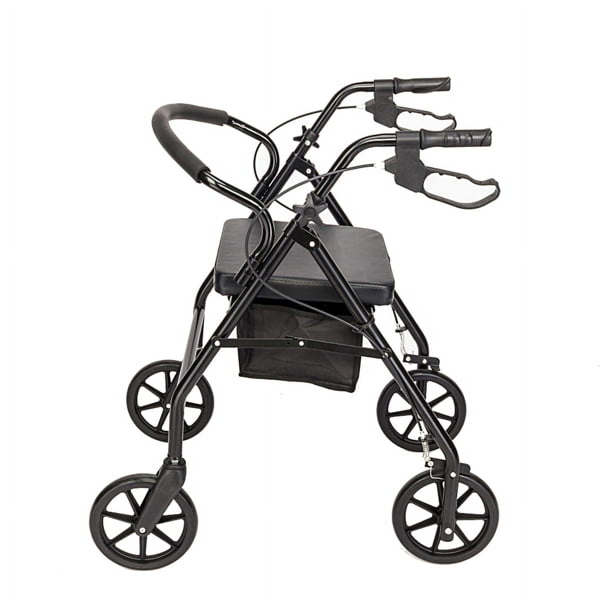Steel Four Wheel Rollator Rolling Walker with Fold Up Removable Back ...