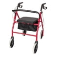 Steel Four Wheel Rollator Rolling Walker with Fold Up Removable Back ...