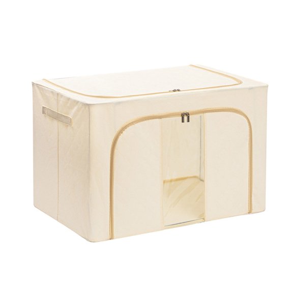 Steel Frame Clothes Storage Box Large Capacity Quilt Container Clothing Organiser for Students and Small Apartments