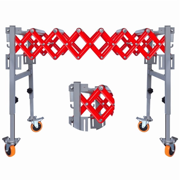 Steel Frame Conveyor Workstation, Expandable Loading Roller Table, Warehouse Freight Mover