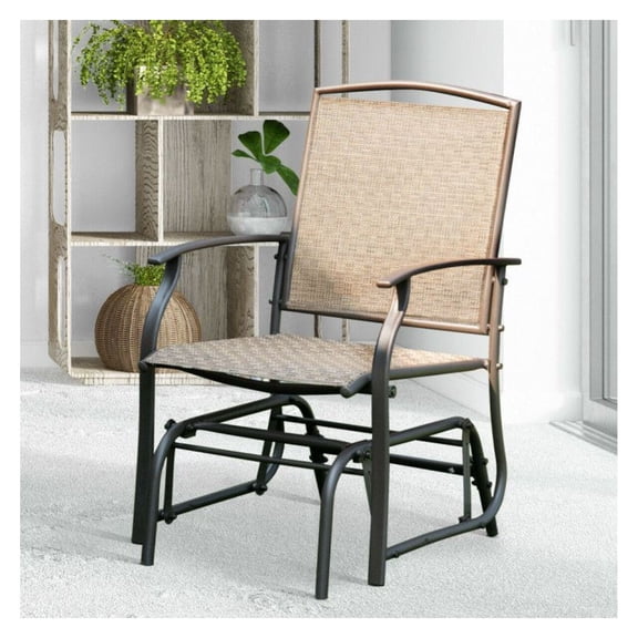 Steel Frame Garden Single Glider Chair Rocking Seating
