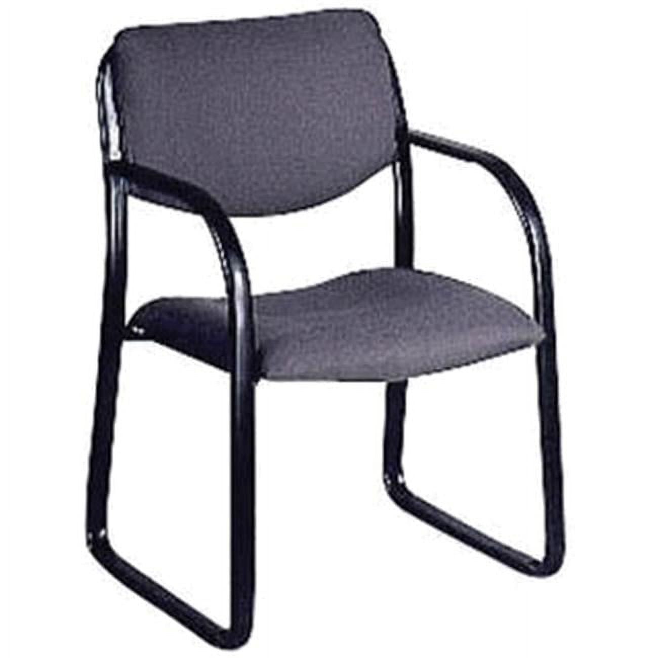 Elegant Gray Fabric Guest Chair with Metal Wood Frame