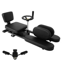 Steel Frame Leg Stretcher, 62.2" Black Leg Stretching Split Machine with 6" PU Cushion & 0~240° Range, 330 LBS Flexibility Stretching Machine with 360° Casters, for Gym, Dance Room
