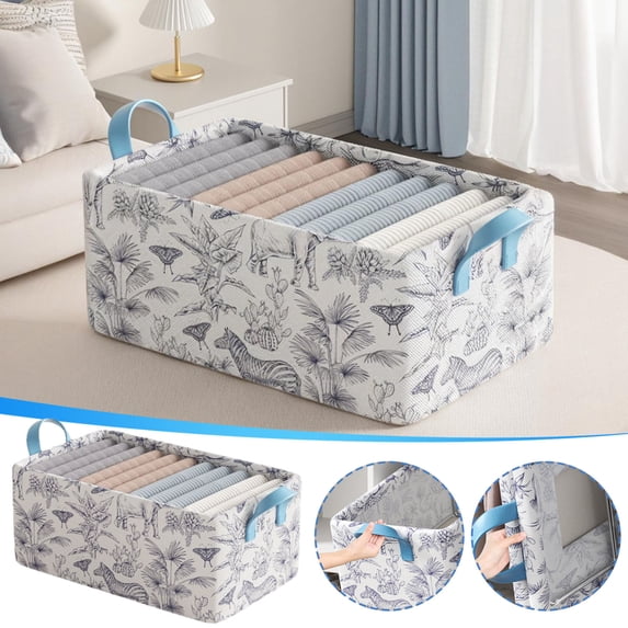 Steel Frame Storage Box, Non-Woven Fabric, Folding Wardrobe Organizer, High Handle Deep Cabinet, Closet Garment Storage, 1-Pack