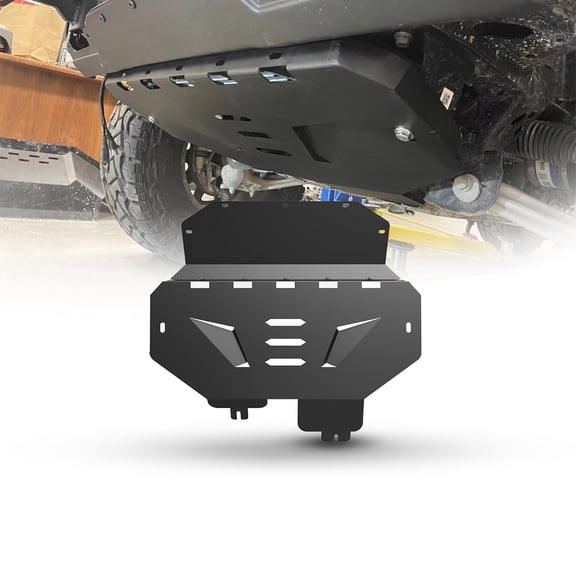 Steel Front Bumper Skid Plate Cover Textured Black Compatible with 2021-2026 Ford Bronco(Not fit for Bronco Sport), Scrape Guard Skid Plate Bumper Protection for Lowered Cars