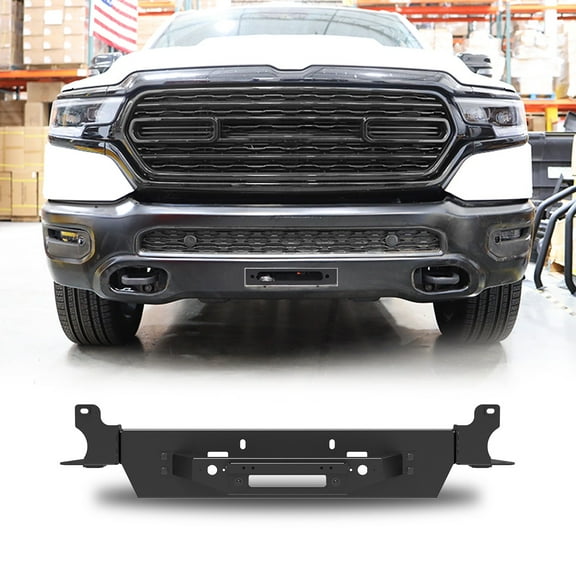 Steel Front Bumper Winch Mounting Plate For 2019-2024 RAM 1500(Exclude EcoDiesel,Rebel,TRX & Ram 1500 Classic)