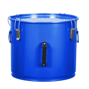 Steel Fryer Grease Bucket, 10 Gallon Fryer Oil Disposal Caddy Transport Container with Locking Lid