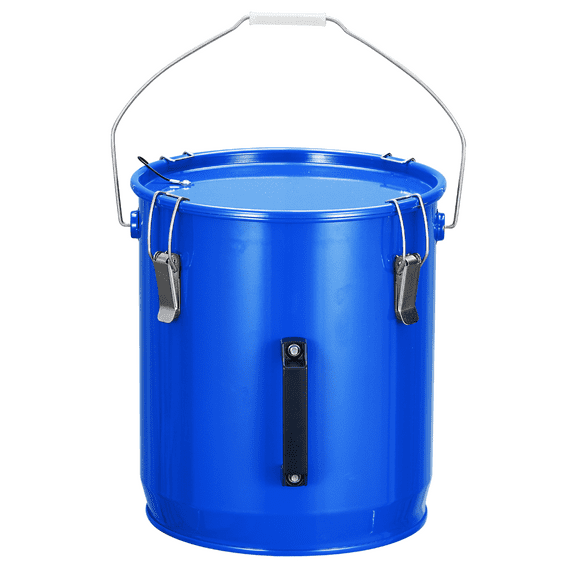 Steel Fryer Grease Bucket, 6 Gallon Fryer Oil Disposal Caddy Transport Container with Locking Lid