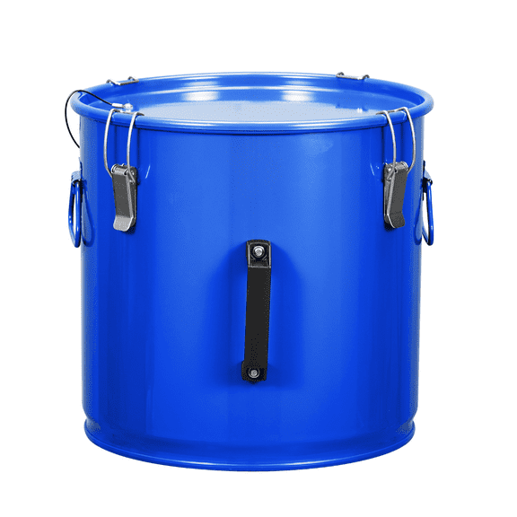 Steel Fryer Grease Bucket, 8 Gallon Fryer Oil Disposal Caddy Transport Container with Locking Lid