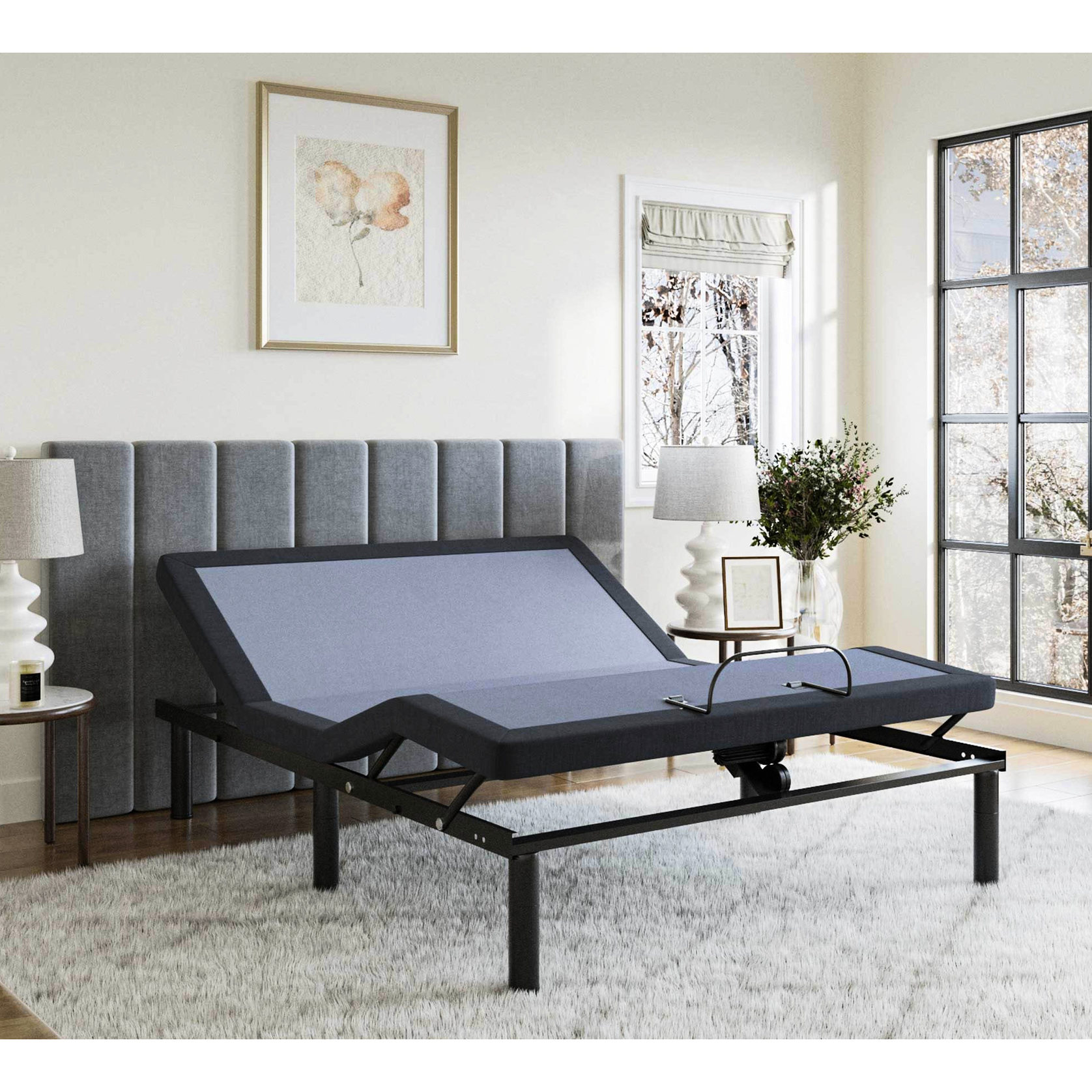 Steel Full Adjustable Bed Base | Full-Range Positions, Battery Backup ...