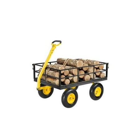 Steel Garden Cart 1200lb Capacity Heavy Duty Yard Wagon Utility Cart 13in Tires