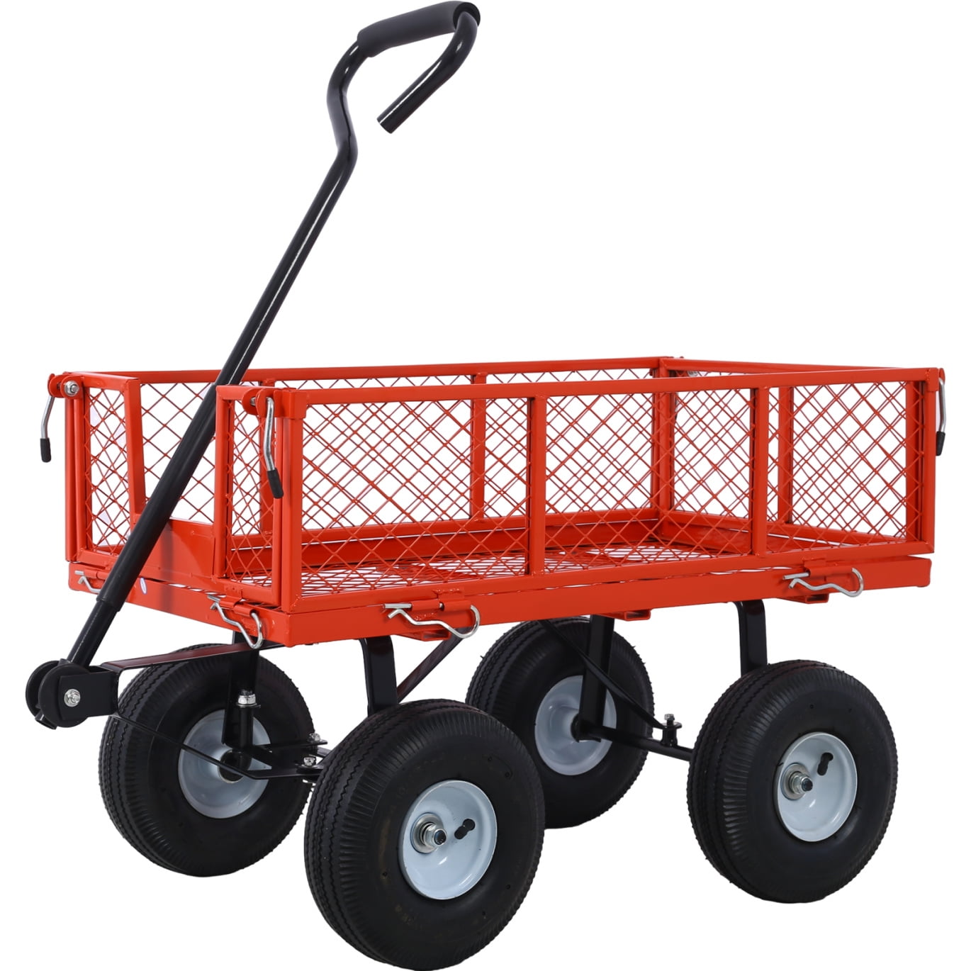 Steel Garden Cart, Heavy Duty 500 lbs Capacity Mesh Steel Garden Cart