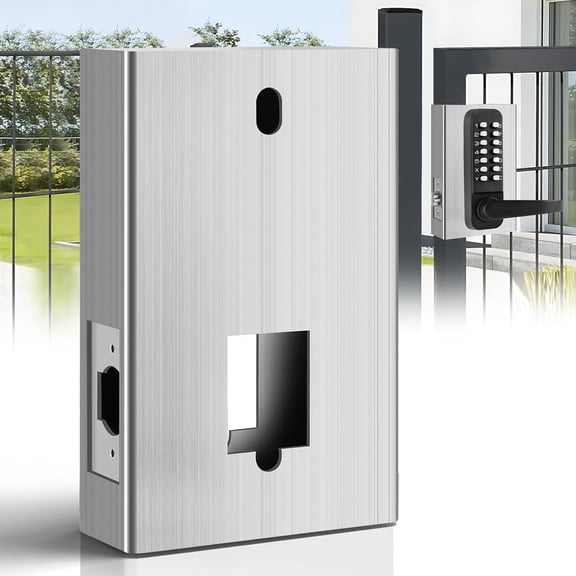 Steel Gate Lock Box,Untreated with Rust Preventive Oil,Iron Case for Single/Double Keypad Mechanical Combination Lock,Only Fits 2-3/8" (60mm) Backset, for Metal Gates & Fence (Not Aluminum)