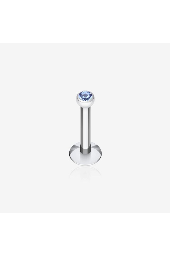 Steel Gem Ball Internally Threaded Labret