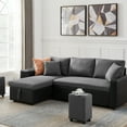 Steel Gray Artemax 92.5 inch Reversible Linen Sleeper Sectional Sofa