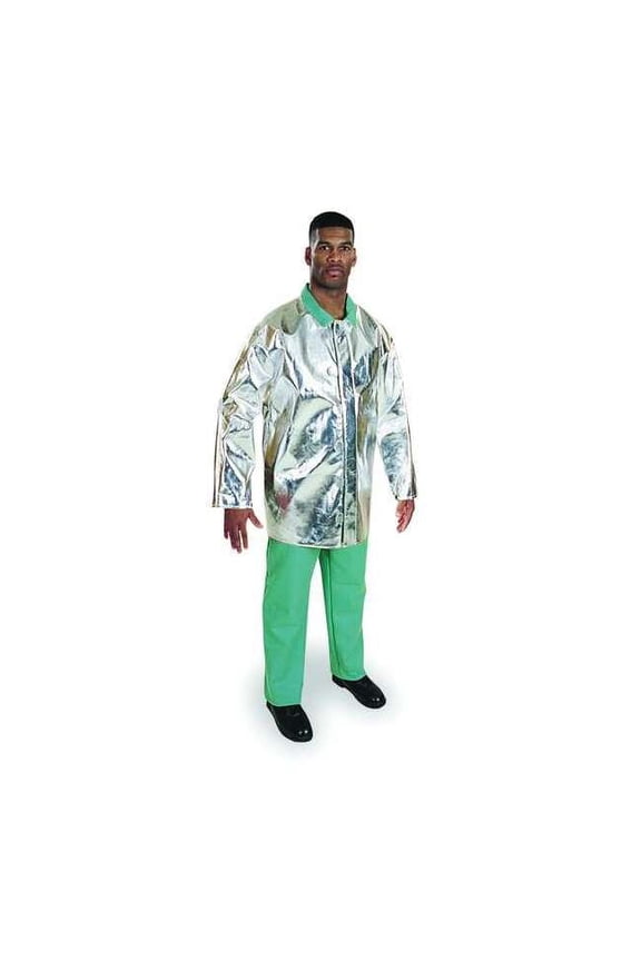 Aluminized Jacket, 2XL, 15 oz PFR Rayon, Snaps Closure ARL 1136-35