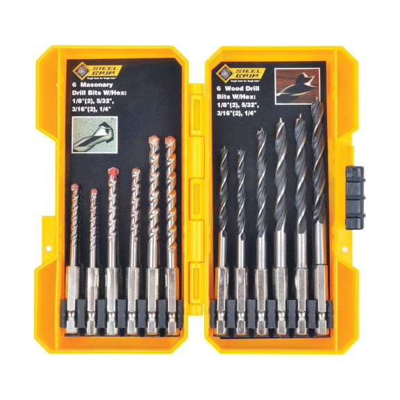 Steel Grip DR62511A Drill Bit Set, 12 Set