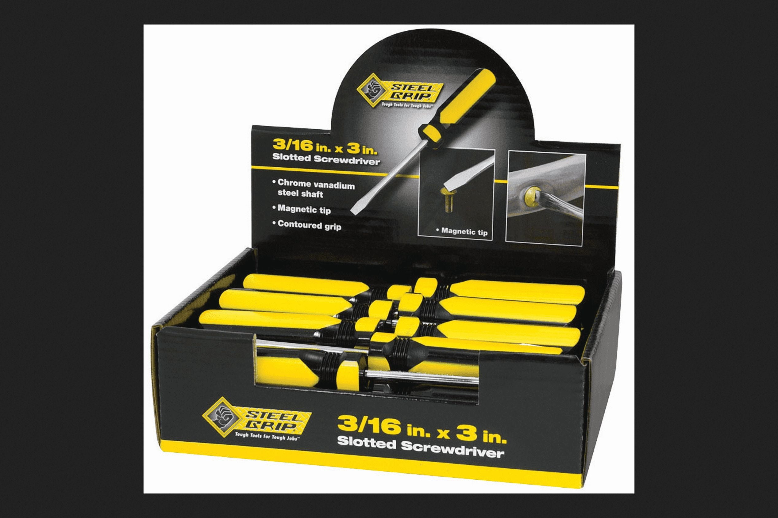 Screwdriver Display Box Steelgrip 2265338 Slotted Screwdriver Counter Top Display, 3/16