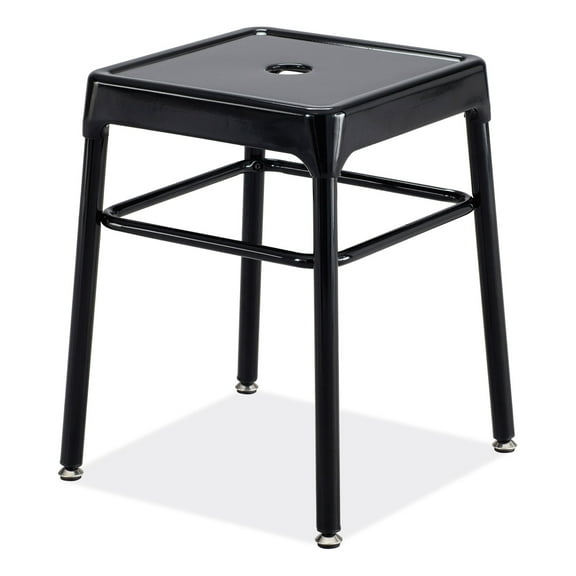 Steel GuestBistro Stool, Backless, Supports Up to 250 lb, 18" Seat Height, Black Seat, Black Base, Ships in 1-3 Business Days | Bundle of 2 Each