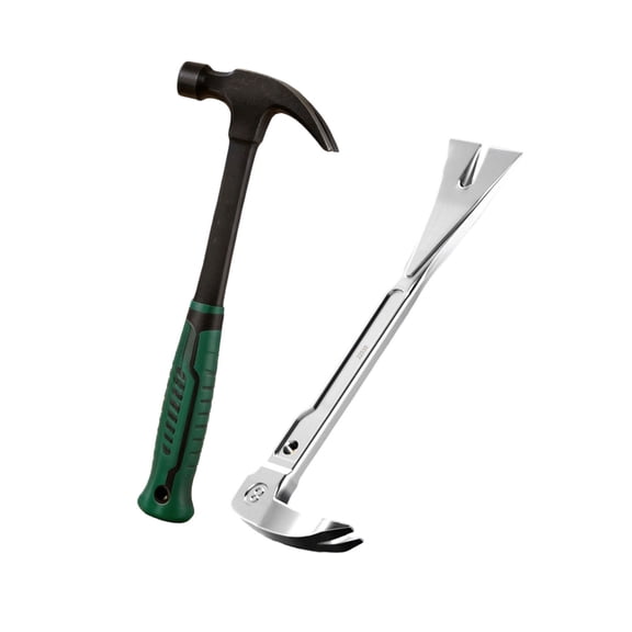 Steel Hammer And Crowbars Combination Ideal For Carpentry Furniture Assembly And Demolition Work