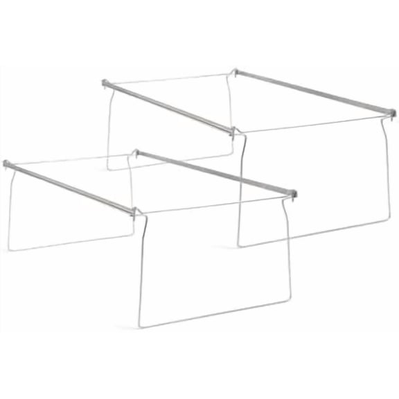 Steel Hanging File Folder Frames, 2 Count, Gray, Adjustable Depth 23" to 27", Legal Size (64873)