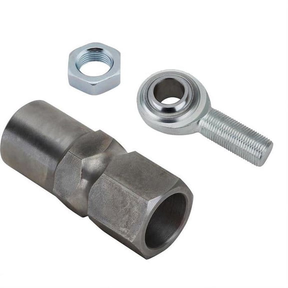 Speedway Motors Steel Hex Sleeve 3/4 Inch Steering Shaft Support with Heavy Duty RH Heim Joint and Jam Nut Weld On Design for Custom Steering Mounts