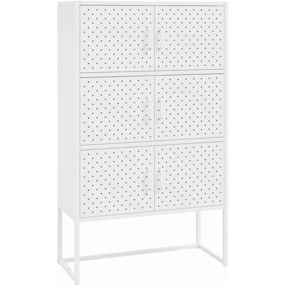 Steel Highboard with 6 Doors, 31.5x13.8x53.1 Inches, Sturdy Storage Cabinet for Home Decor